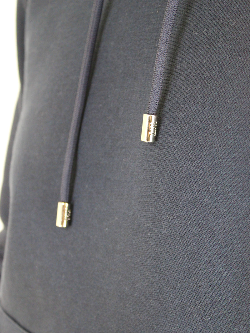 Plain Navy Fleeced Hoodie