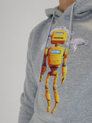 Kids Light Grey Robotic Hoodie