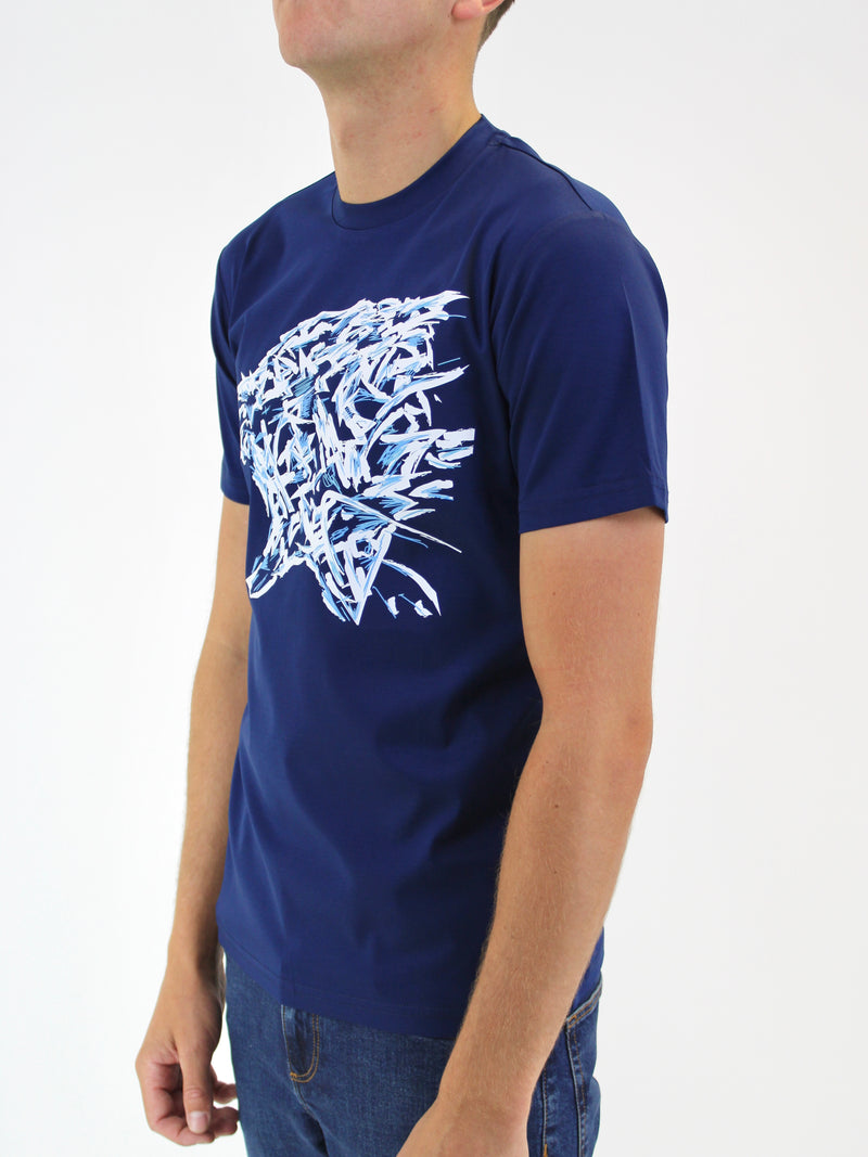 Navy Abstract Wolf T-Shirt
