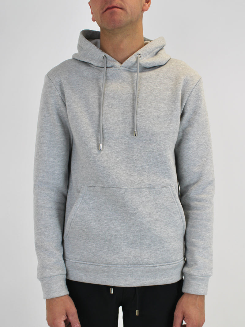 Plain Light Grey Fleeced Hoodie