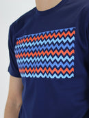Kids Navy Zigzag Block T-Shirt