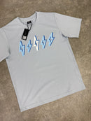 Kids Sky Blue 3D Flock Bolt T-Shirt