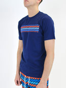 Navy Zigzag Strip T-Shirt