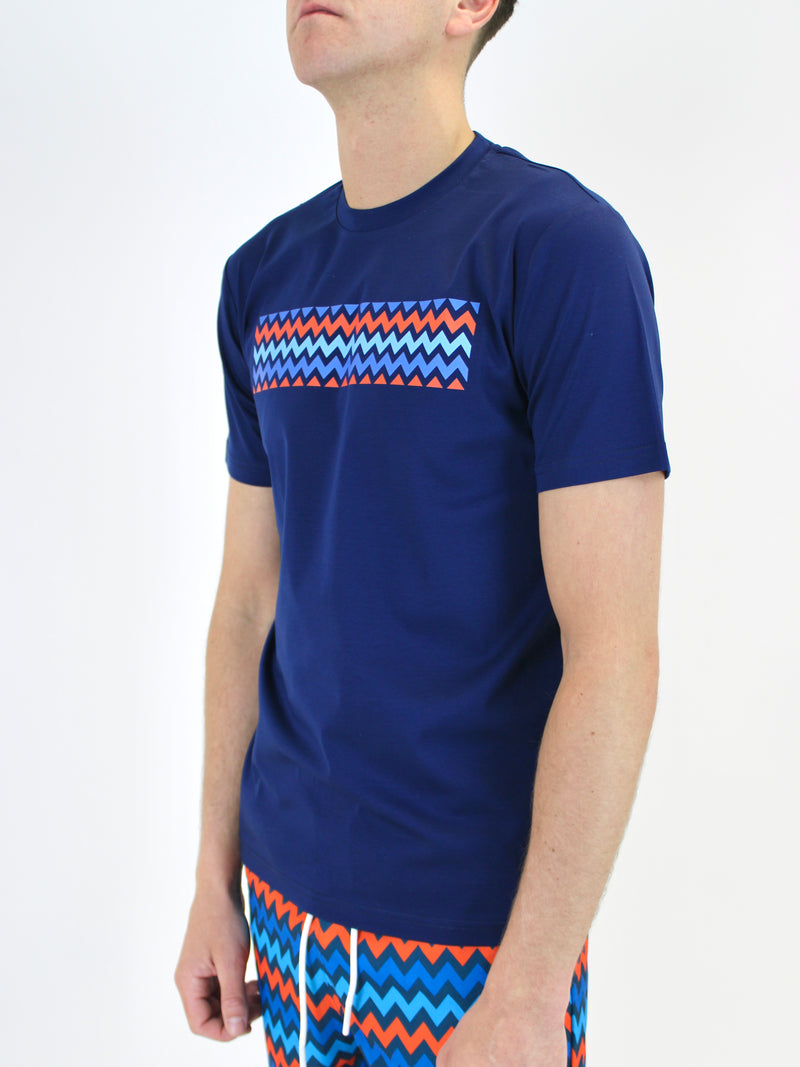 Navy Zigzag Strip T-Shirt
