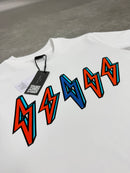 Kids White 3D Flock Bolt T-Shirt