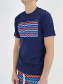 Navy Zigzag Block T-Shirt