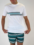 Kids Teal ZigZag Swim Shorts