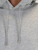 Plain Light Grey Fleeced Hoodie