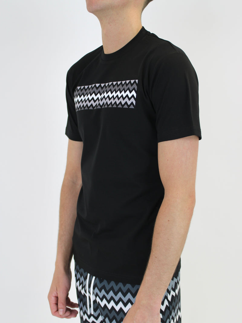 Black Zigzag Strip T-Shirt