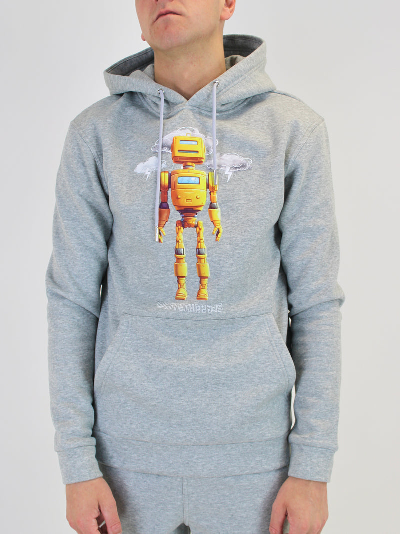 Kids Light Grey Robotic Hoodie