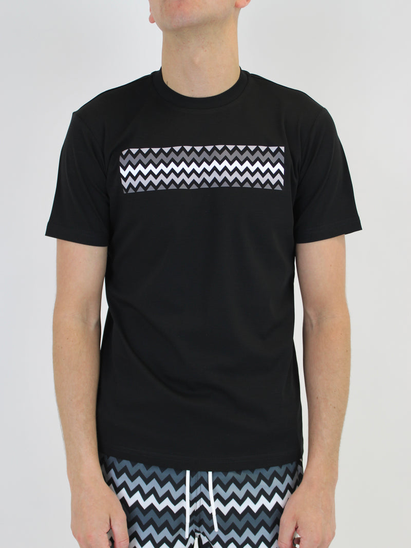 Black Zigzag Strip T-Shirt