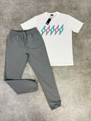 White Pink Apple Bolt 2026 / Light Grey Versatile Pants Set