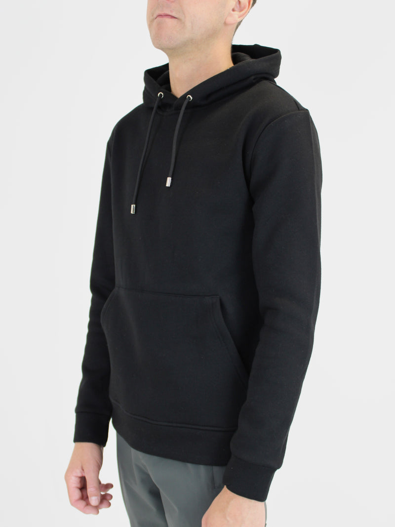 Plain Black Fleeced Hoodie