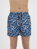 Blue Abstract Swim Shorts