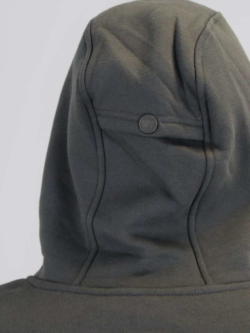 Plain Dark Grey Fleeced Hoodie