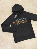 Kids Black Brushed Zig Hoodie