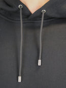 Plain Black Fleeced Hoodie