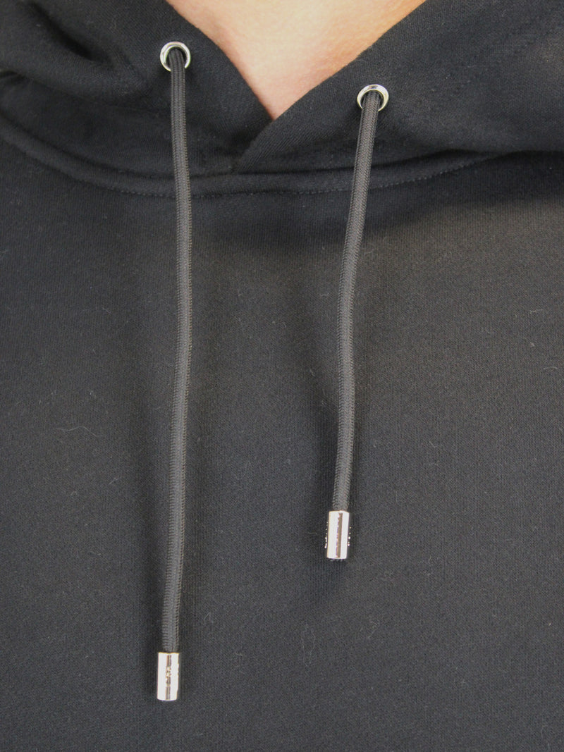 Plain Black Fleeced Hoodie