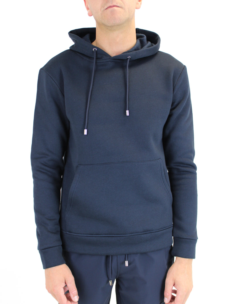 Plain Navy Fleeced Hoodie