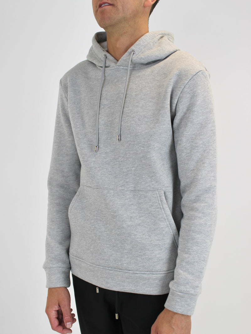 Plain Light Grey Fleeced Hoodie