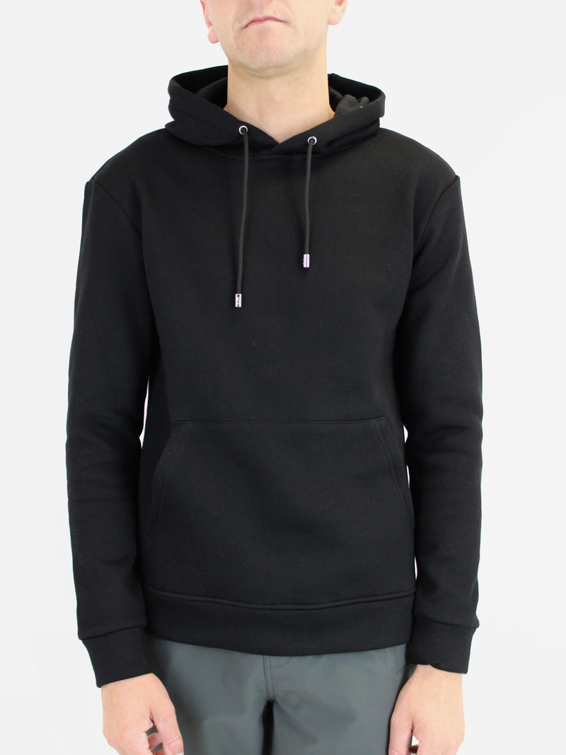 Plain Black Fleeced Hoodie