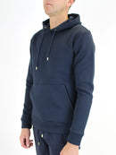 Plain Navy Fleeced Hoodie