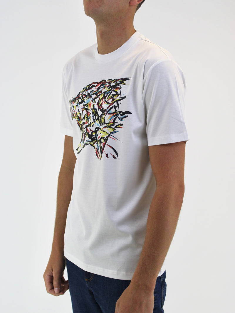 White Abstract Wolf T-Shirt