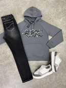Dark Grey Brushed Zig Hoodie