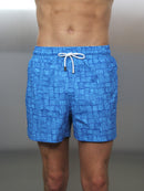 Blue Aztec Swim Shorts