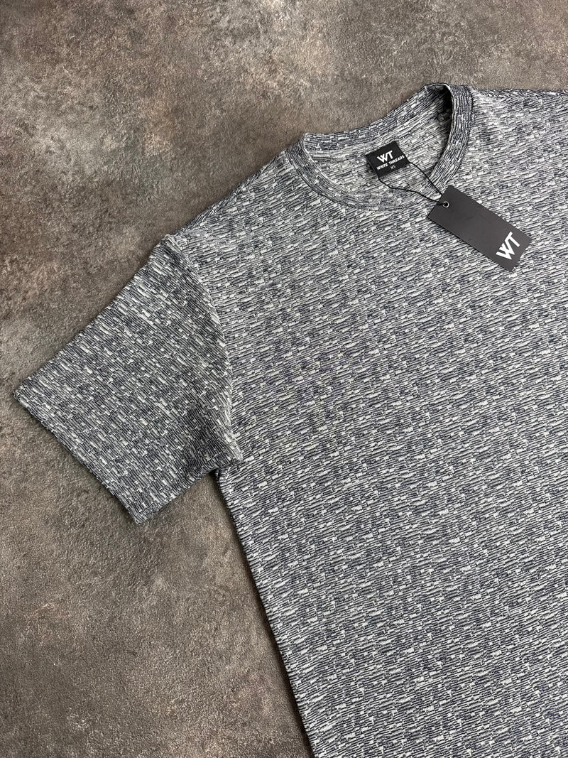 Kids 510 Navy Textured Plain T-Shirt