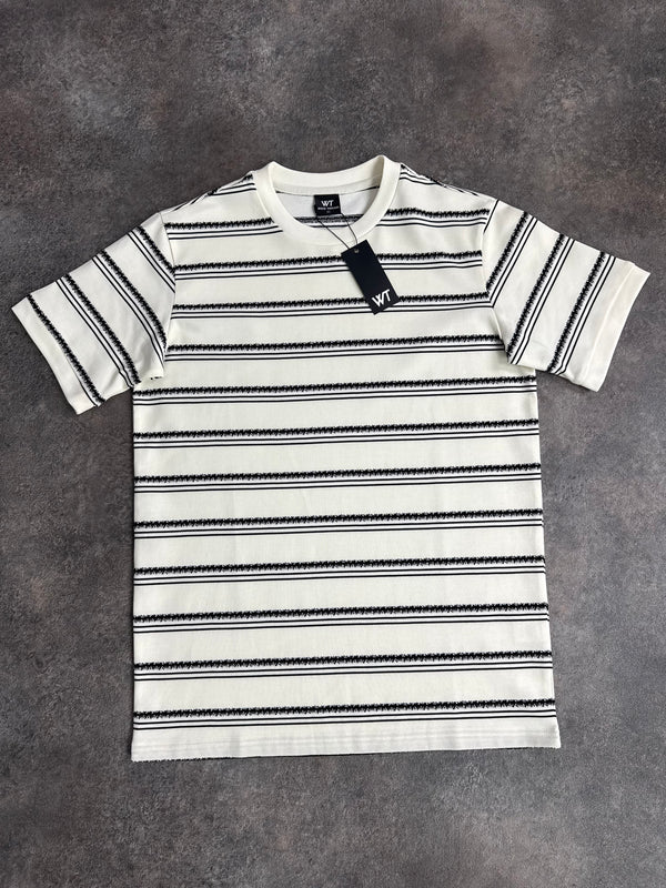 Kids 420 Cream / Black Striped T-Shirt