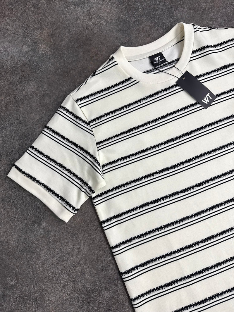 Kids 420 Cream / Black Striped T-Shirt