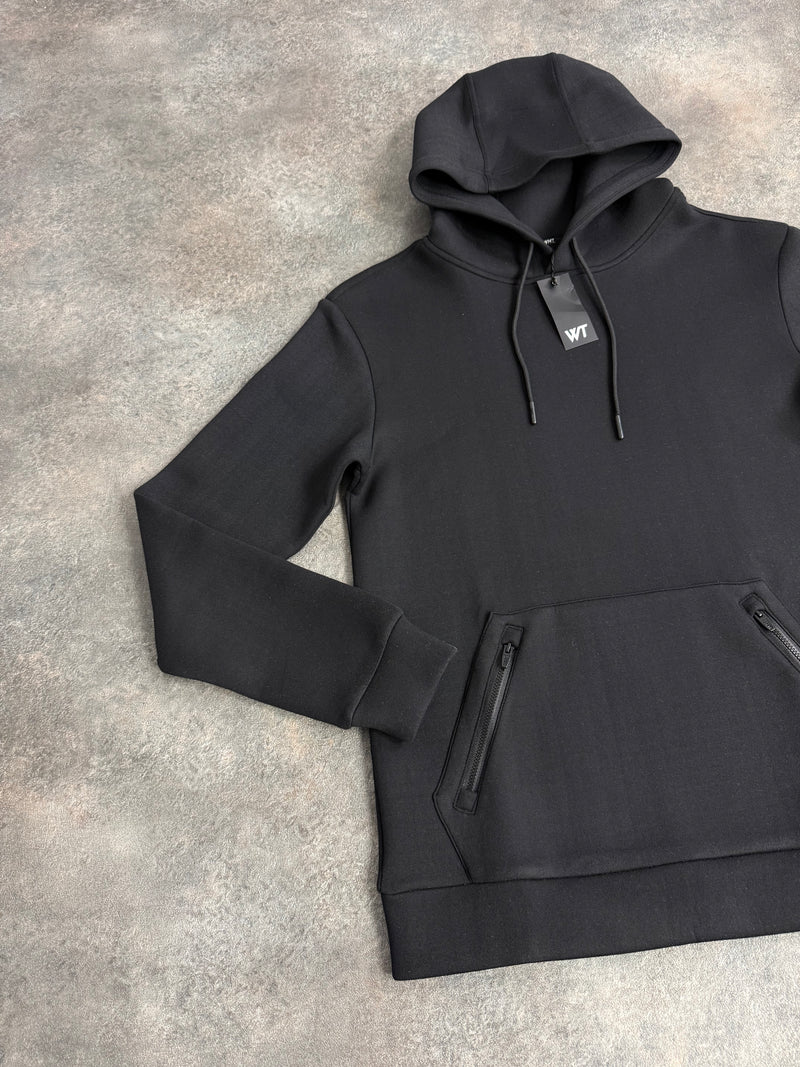 Black Plain Softshell Hoodie
