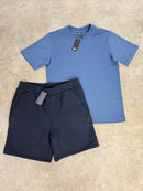 Navy Cotton Shorts / Blue Relaxed Fit Set