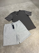 Grey Cotton Shorts / Dark Grey Relaxed Fit Set