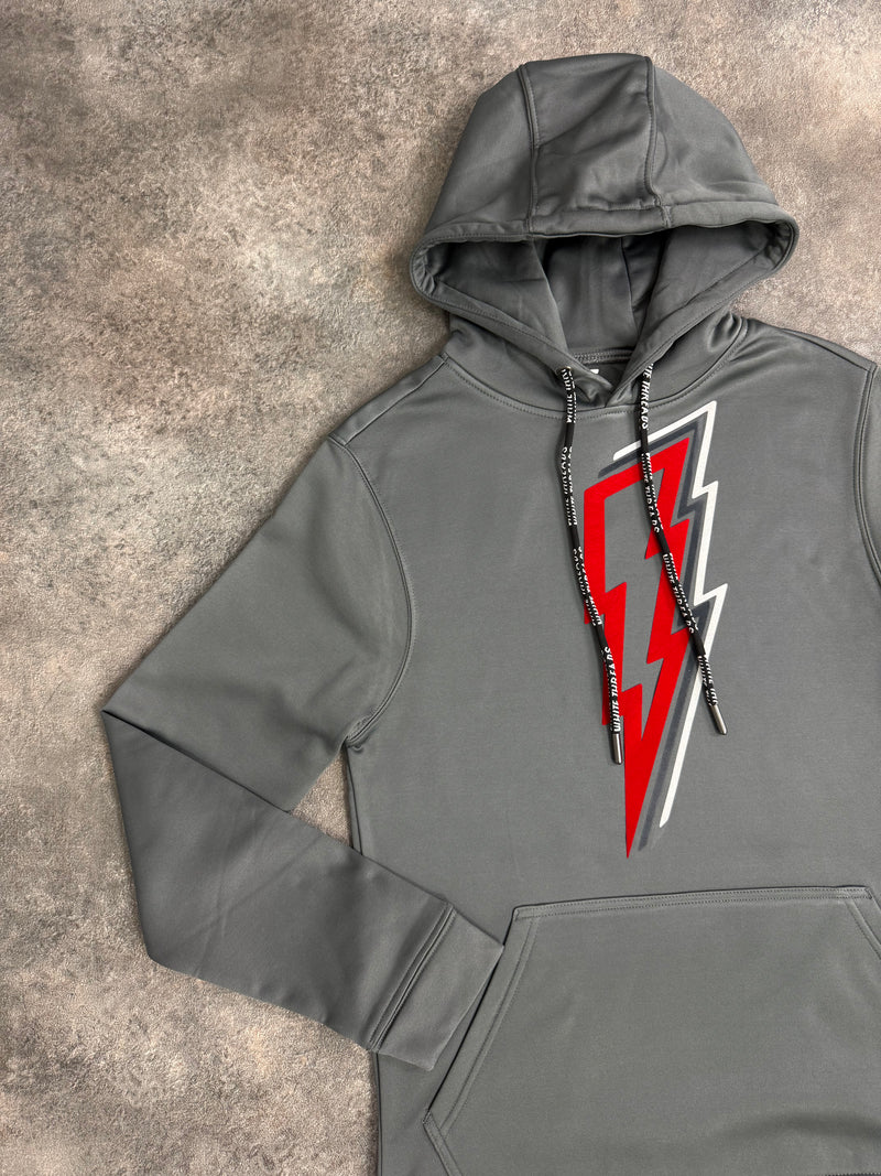 Grey / Red OG Bolt Hoodie