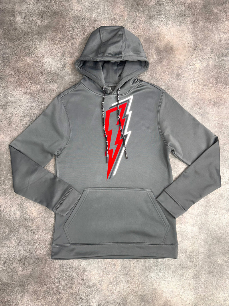 Grey / Red OG Bolt Hoodie