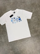White Blue Metaphor / Navy Cargo Shorts Set