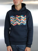 Navy Brushed Wave Hoodie