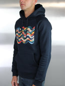Navy Brushed Wave Hoodie