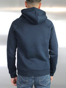 Navy Brushed Wave Hoodie