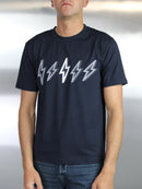Navy 3D Flock Bolt T-Shirt