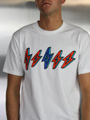 Kids White 3D Flock Bolt T-Shirt