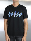 Black 3D Flock Bolt T-Shirt