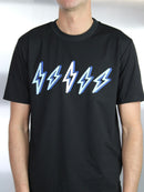 Black 3D Flock Bolt T-Shirt