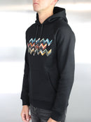 Kids Black Brushed Zig Hoodie