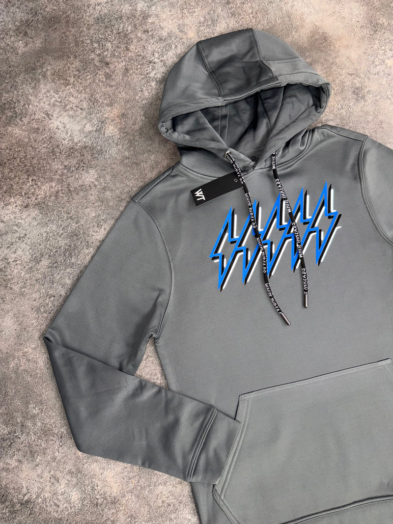 Grey / Blue Spark OG 5 Bolt Hoodie