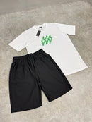 White Neon Green Bolt / Black Utility 2.0 Shorts Set