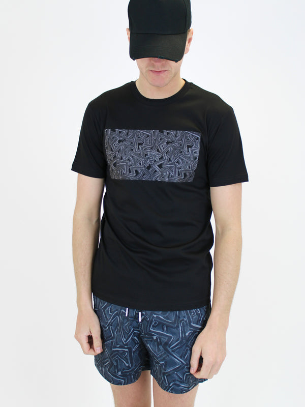 Black / Black Abstract T-Shirt