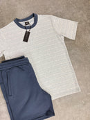 440 Sky Blue Striped Premium T-Shirt